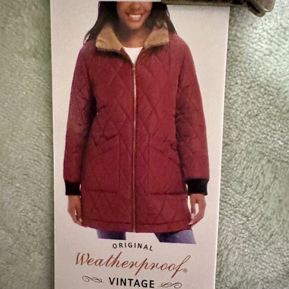 New Weatherproof Women's Sherpa Lined Quilted Jacket Coat Parka Size M Warm - Picture 5 of 16